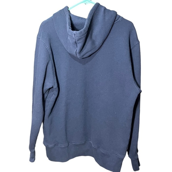 Navy Blue Embroidered Graphic Texas Long Sleeve Pullover Hoodie - Picture 4 of 7